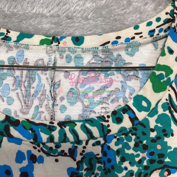 Lilly Pulitzer Dress Women's M 100% Pima Cotton Mini Shift Safari Resort Wedding - Picture 4 of 10